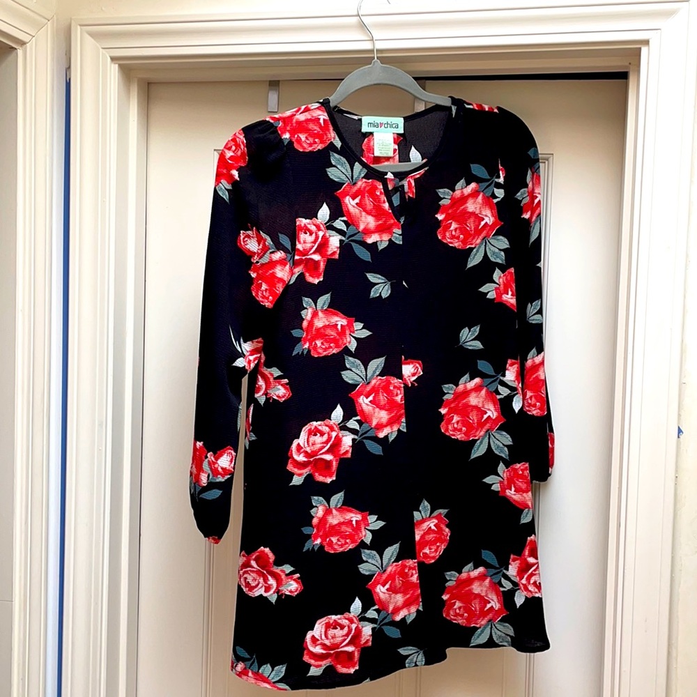 Long Sleeve Floral Girls Dress